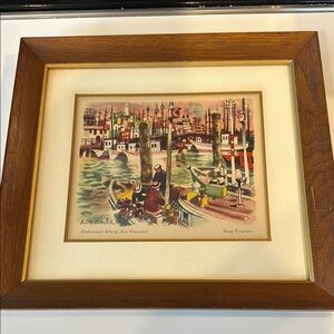 Dong Kingman Vintage Signed Fisherman’s Wharf San Francisco Art Print